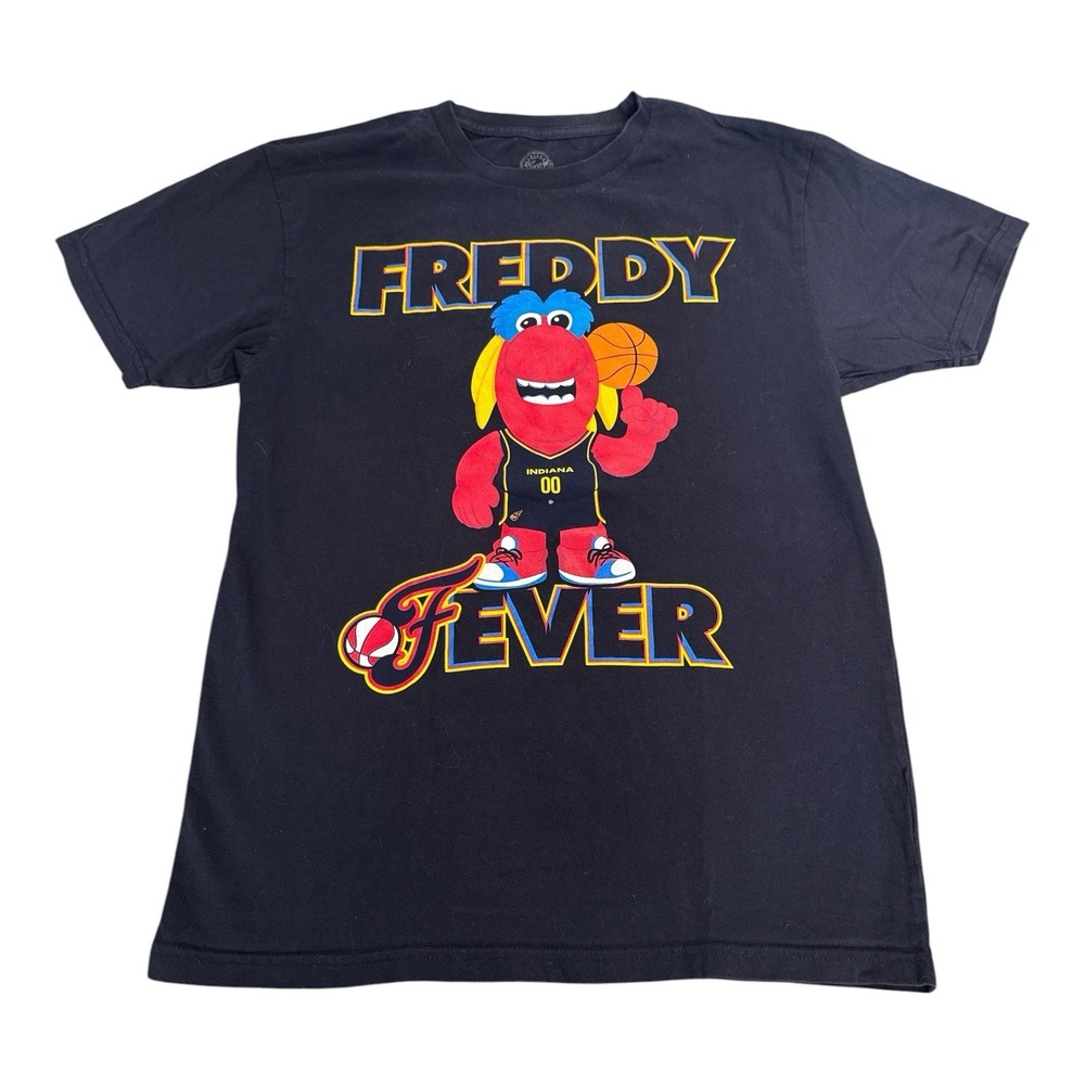 Indiana Fever Freddy Fever Mascot T-Shirt Navy Blue Size M WNBA Basketball